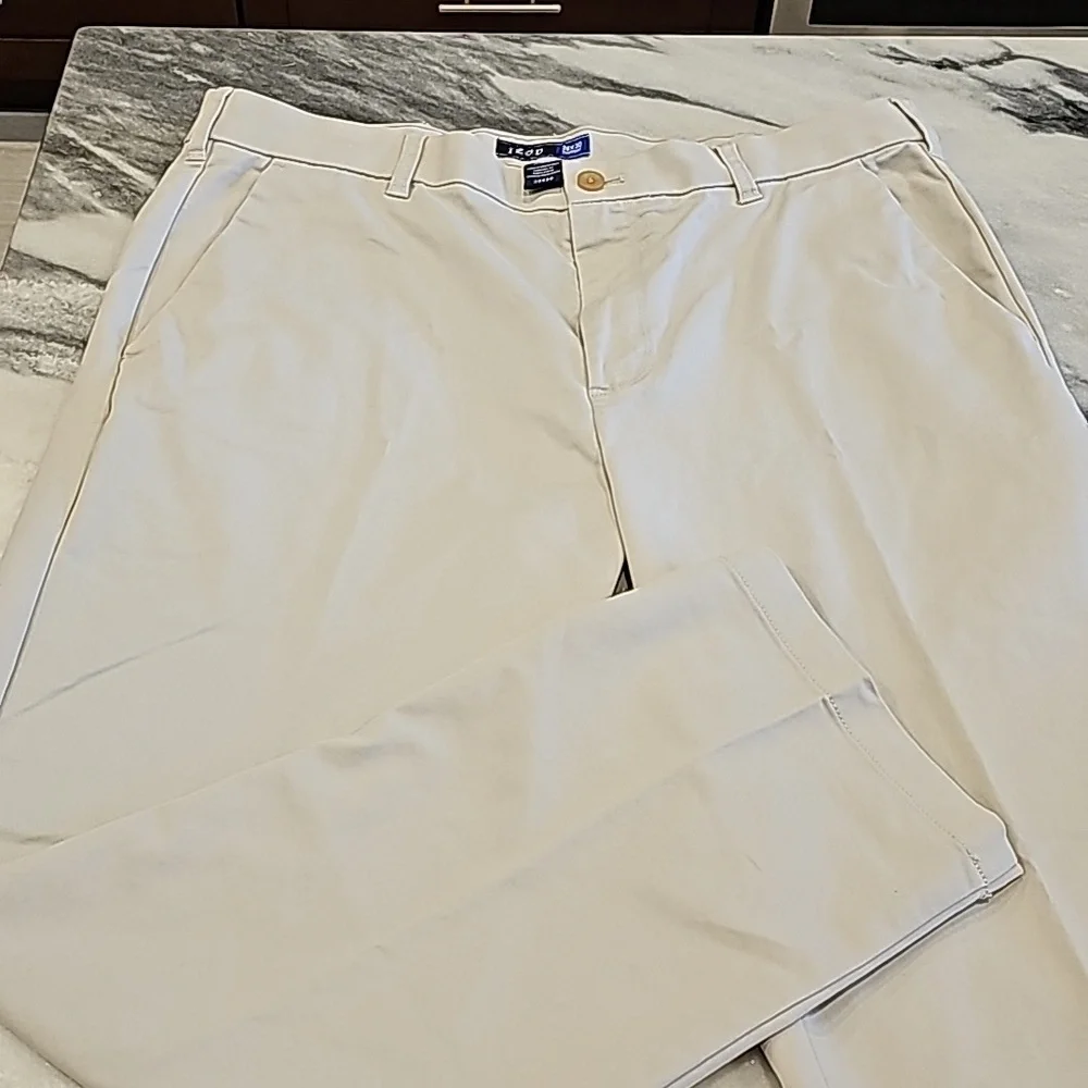Izod 38x30 Sand Chinos With Pockets Casual Comfort Coastal Beach Fun - Picture 3 of 7